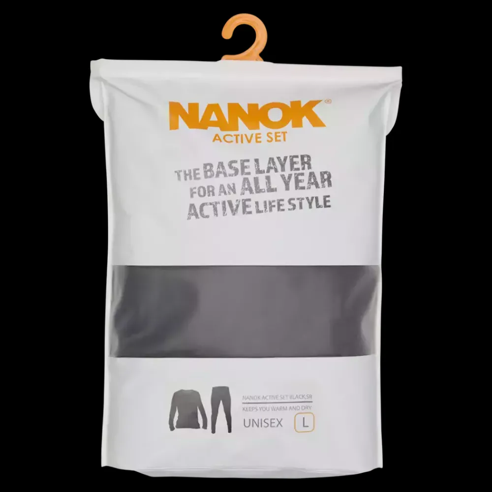 Discount Nanok Active Set Black - Voksen Skiundertøj Sort