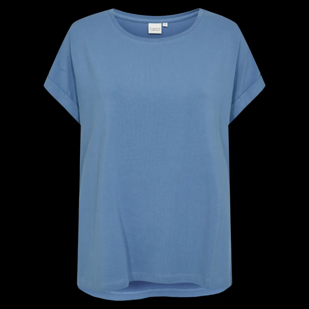 Clearance Fabrin Copenhagen Bamboo Loose Fit Tee 25, W. - Dame T-Shirt Blå