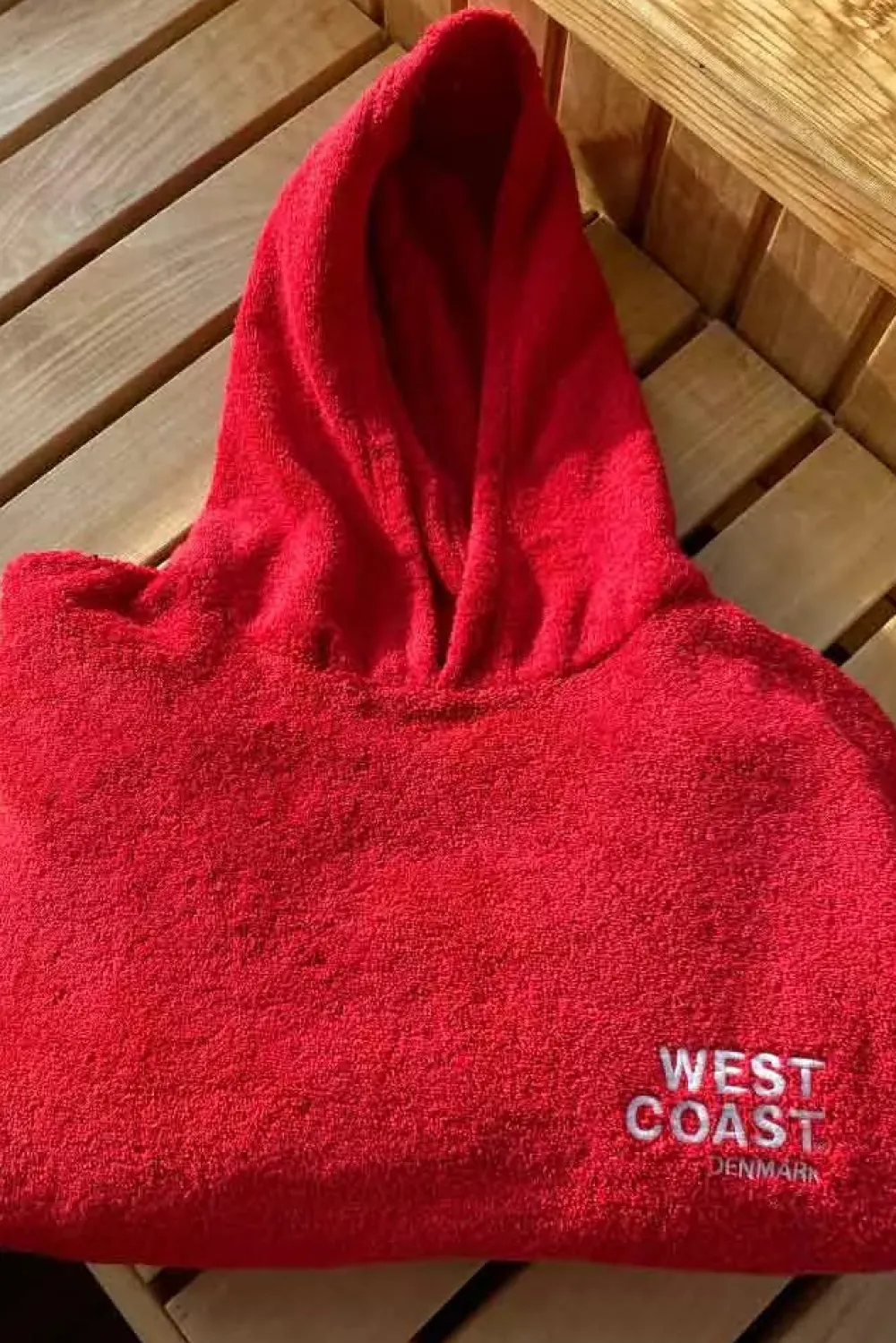 Fashion West Coast Denmark Beach Poncho Cotton Twill, Uni. - Voksen Badeponcho Rød