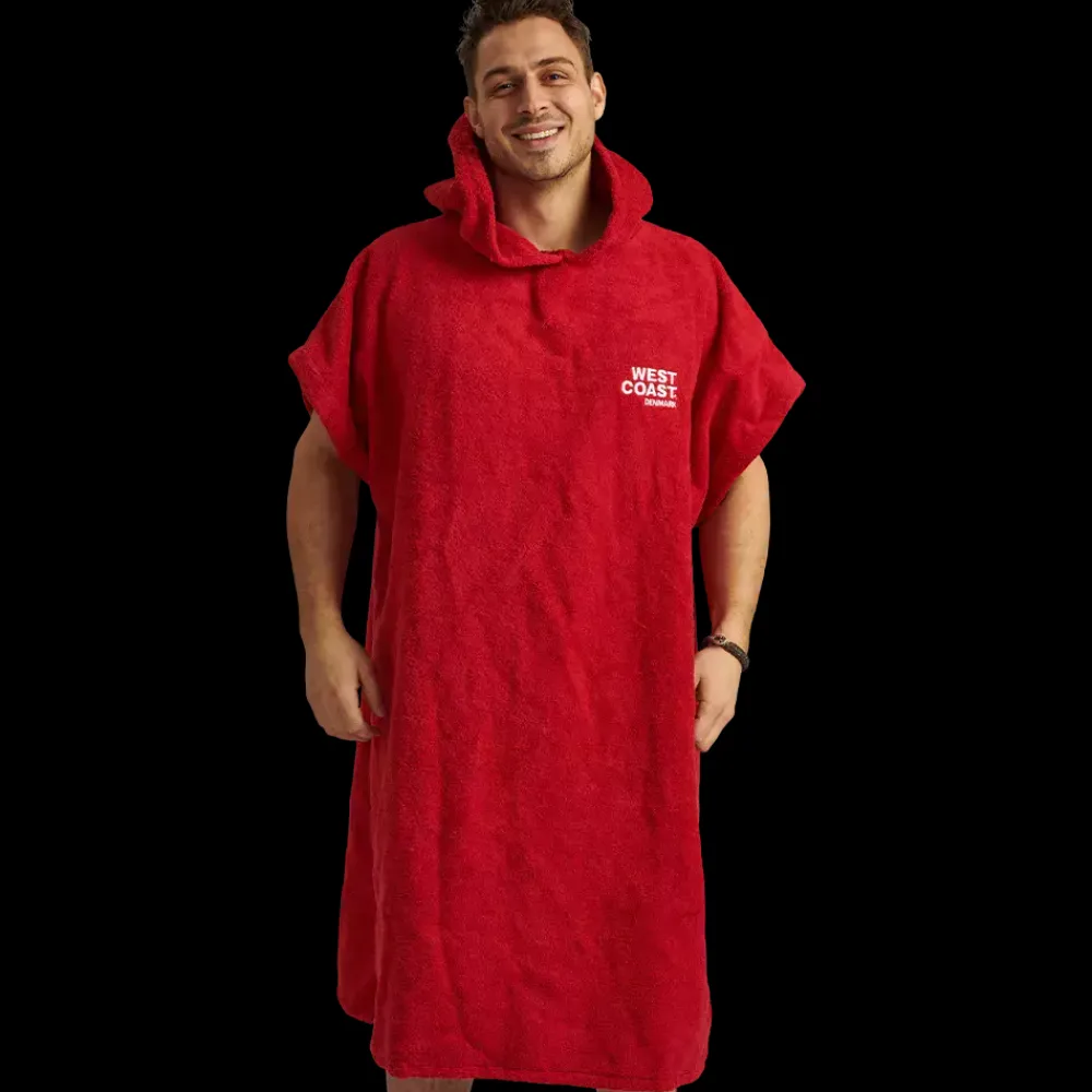 Fashion West Coast Denmark Beach Poncho Cotton Twill, Uni. - Voksen Badeponcho Rød
