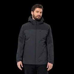 Clearance Jack Wolfskin Glaabach 3in1 Jacket - Herre Vinterjakke Sort