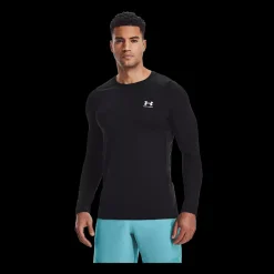 Outlet Under Armour HG Armour Fitted LS - Herre trænings T-Shirt Sort