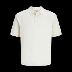 New JJ REBEL Callum Knit Polo - Herre Polo T-Shirt Hvid