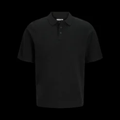 Best JJ REBEL Callum Knit Polo - Herre Polo T-Shirt Sort