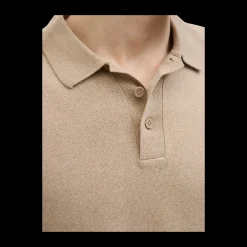 Hot JJ REBEL Callum Knit Polo - Herre Polo T-Shirt Sand