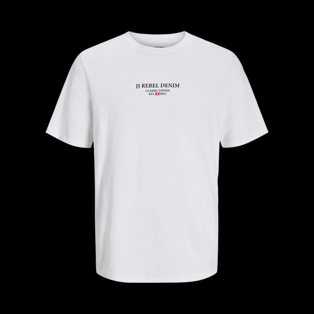 Clearance JJ REBEL Jeans Rebel Print Tee SS - Herre T-Shirt Hvid