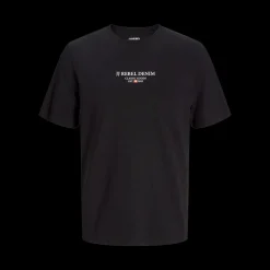 Hot JJ REBEL Jeans Rebel Print Tee SS - Herre T-Shirt Sort