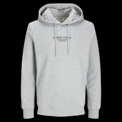 Clearance JJ REBEL Jeans Rebel Print Sweat Hood - Herre Sweatshirt Grå