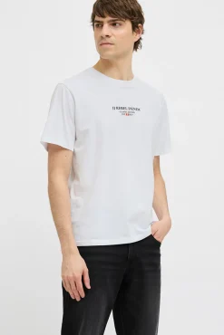 Clearance JJ REBEL Jeans Rebel Print Tee SS - Herre T-Shirt Hvid