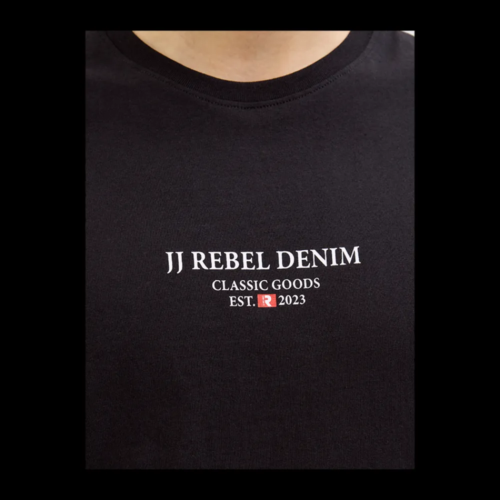 Hot JJ REBEL Jeans Rebel Print Tee SS - Herre T-Shirt Sort