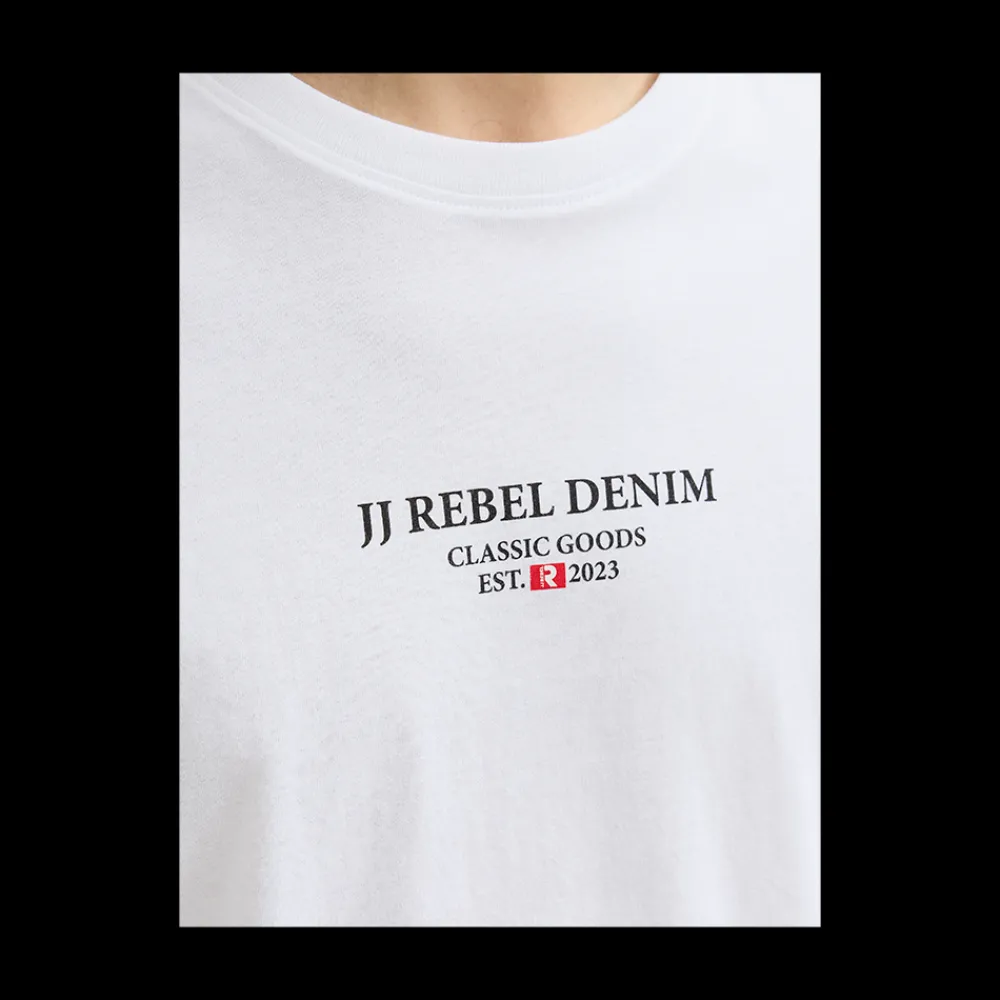 Clearance JJ REBEL Jeans Rebel Print Tee SS - Herre T-Shirt Hvid