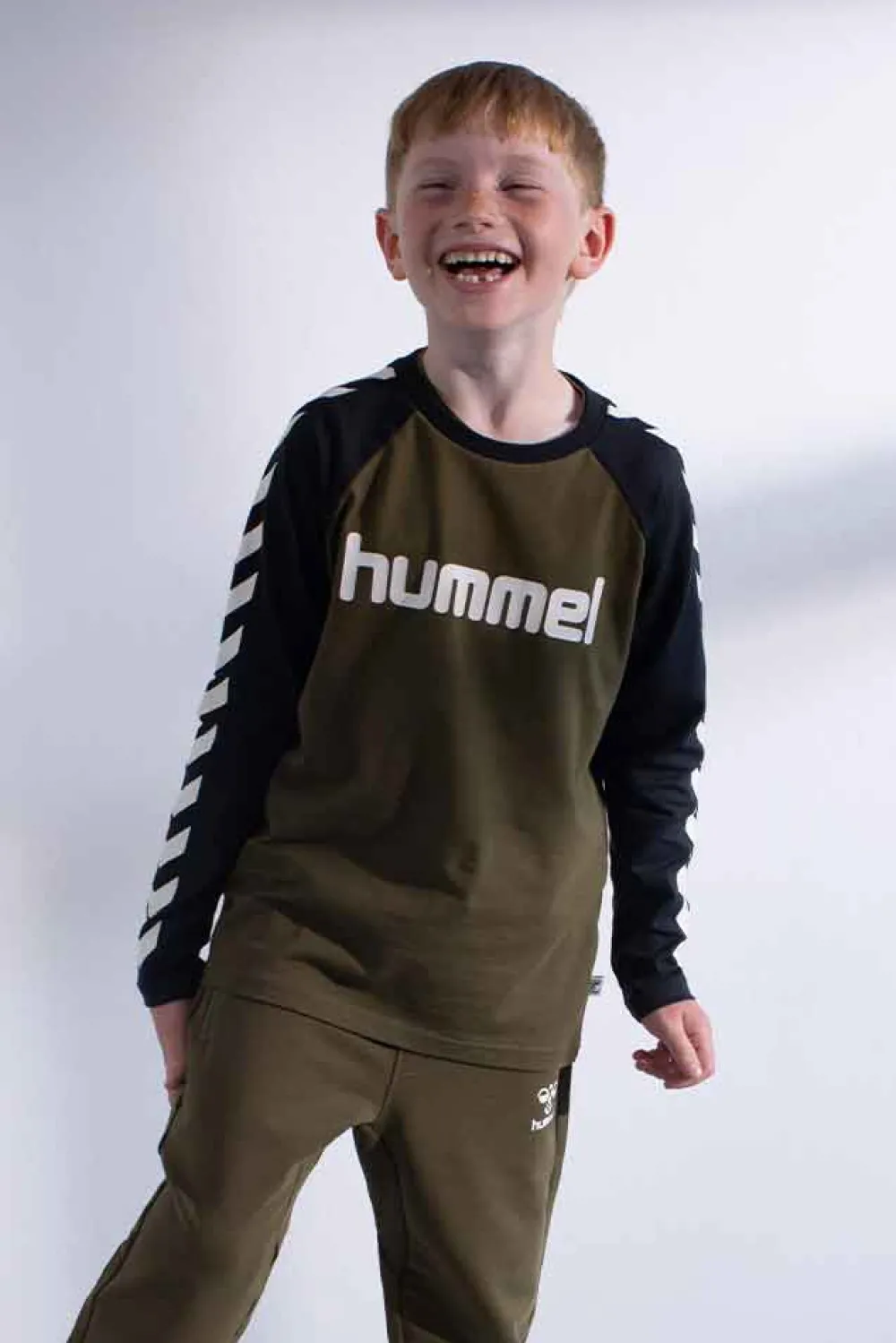 Outlet Hummel Jr Boys LS T-Shirt - Børne Bluse Grøn
