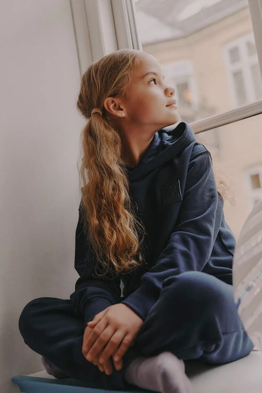 Best Hummel Jr Clean Hoodie - Børne Sweatshirt Blå
