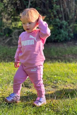 New Puma Jr Crew Jogger - Børne Joggingsæt Pink