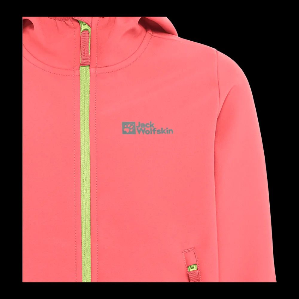 Clearance Jack Wolfskin Jr Fourwinds Jacket - Børne Softshell Jakke Pink