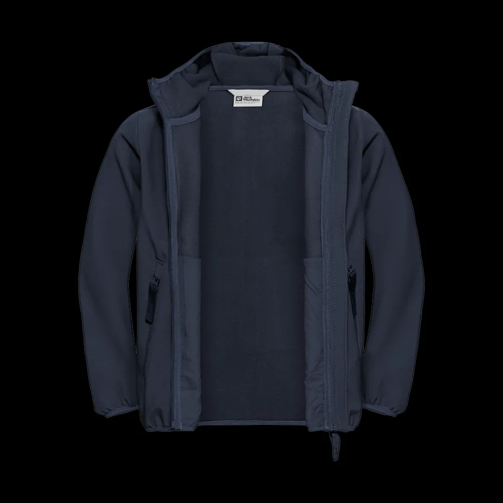 Clearance Jack Wolfskin Jr Fourwinds Jacket - Børne Softshell Jakke Blå