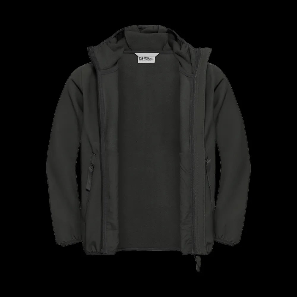 Online Jack Wolfskin Jr Fourwinds Jacket - Børne Softshell Jakke Sort