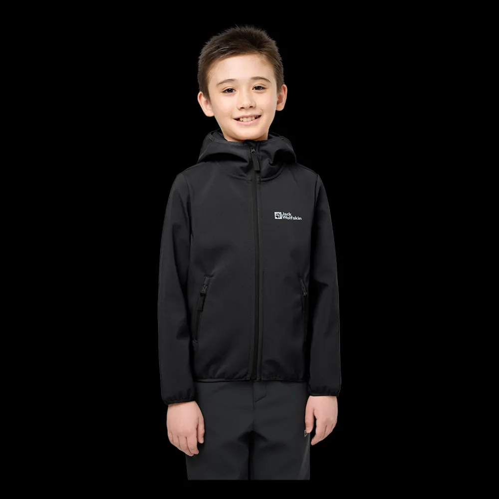 Online Jack Wolfskin Jr Fourwinds Jacket - Børne Softshell Jakke Sort