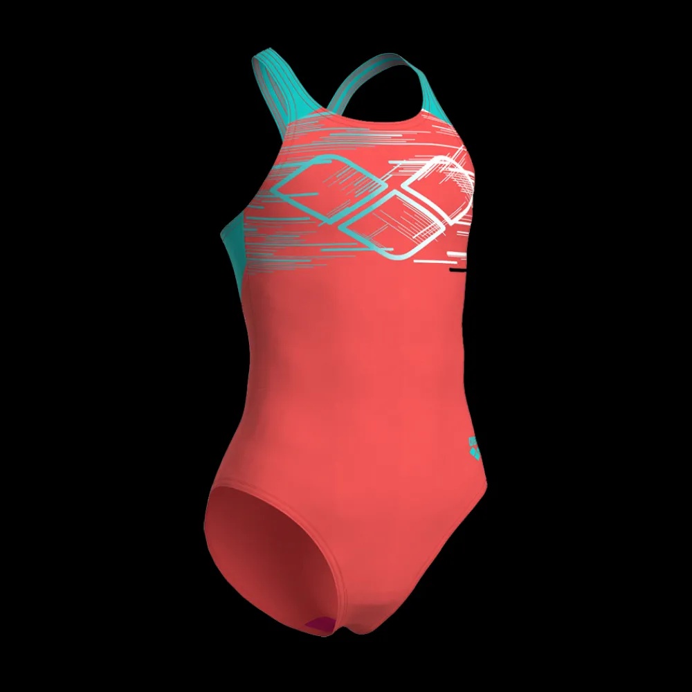 Hot Arena Jr Pastime V Back Suit - Pige Badedragt Rød