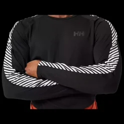 Clearance Helly Hansen LIFA Active Stripe Crew - Herre Skiundertøj Sort