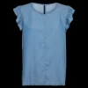 New Fabrin Copenhagen Lyocell Top 25, W. - Dame T-Shirt Blå