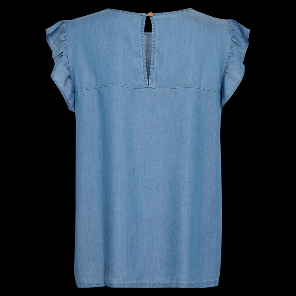 New Fabrin Copenhagen Lyocell Top 25, W. - Dame T-Shirt Blå