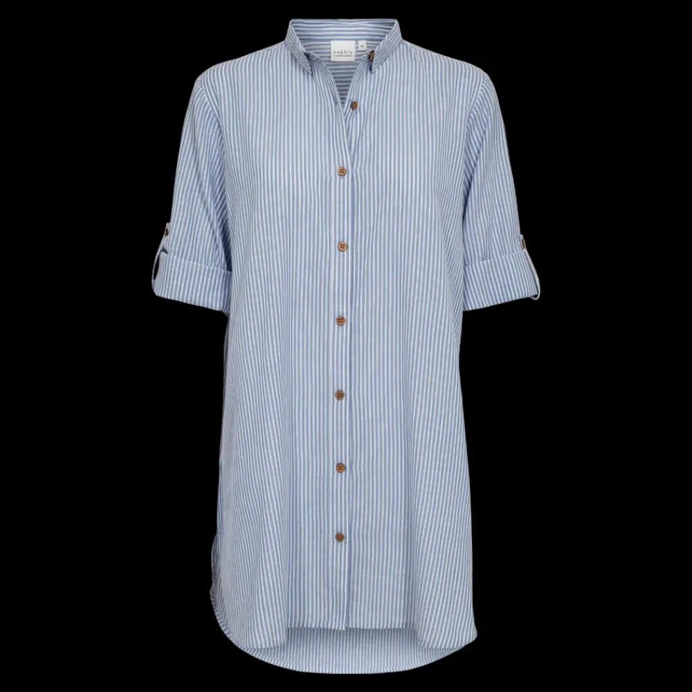 Hot Fabrin Copenhagen New Big Shirt Collar 25, W. - Dame Skjorte Blå