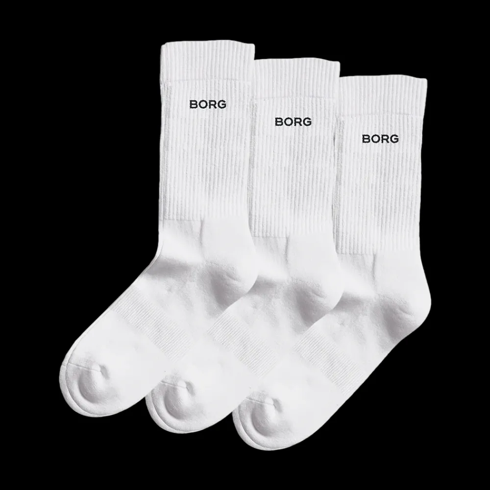 New Björn Borg 3-Pack Crew Sock - Strømper Hvid