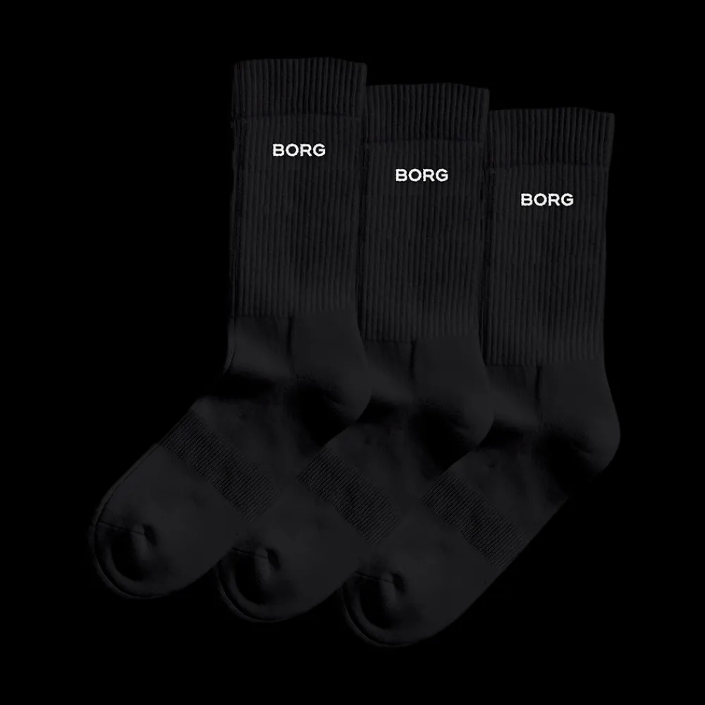 Clearance Björn Borg 3-Pack Crew Sock - Strømper Sort