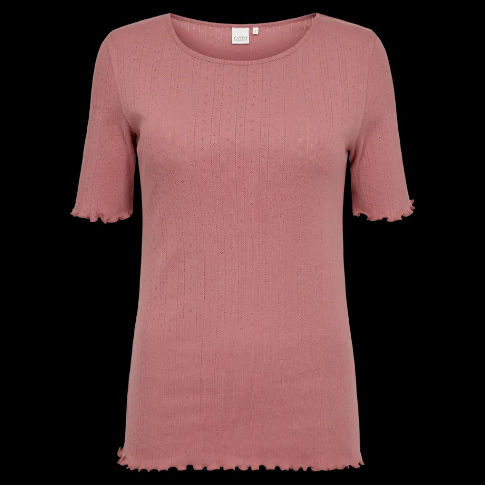 Fashion Fabrin Copenhagen Pointelle S/S Tee 25, W. - Dame T-shirt Rød