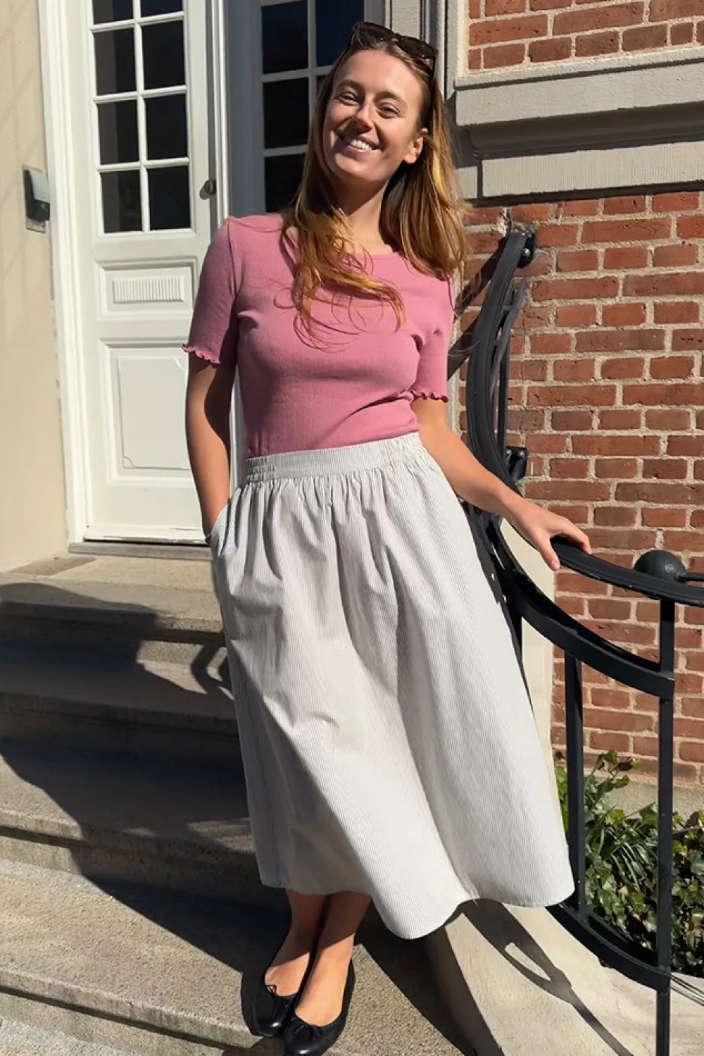 Fashion Fabrin Copenhagen Pointelle S/S Tee 25, W. - Dame T-shirt Rød