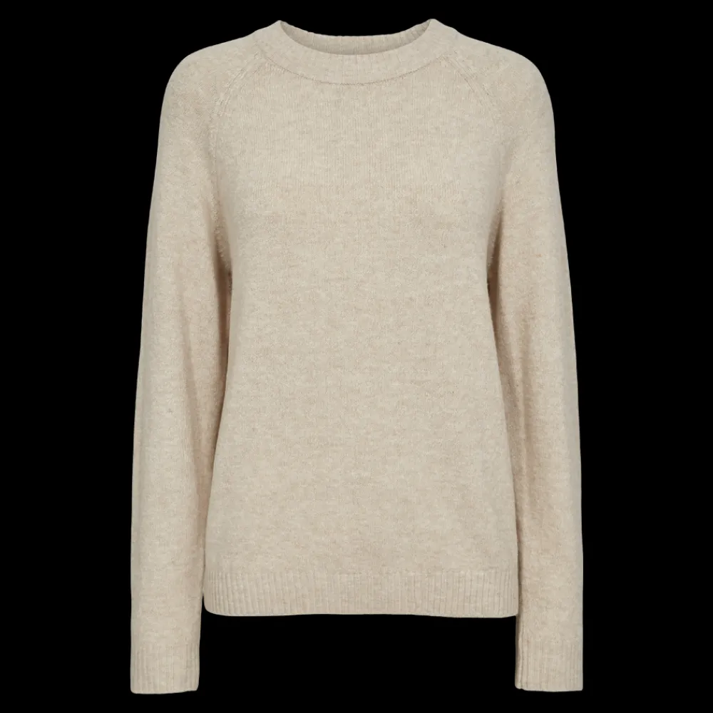 Outlet Fabrin Copenhagen Pullover Rib Neck 25, W. - Dame Striktrøje Sand