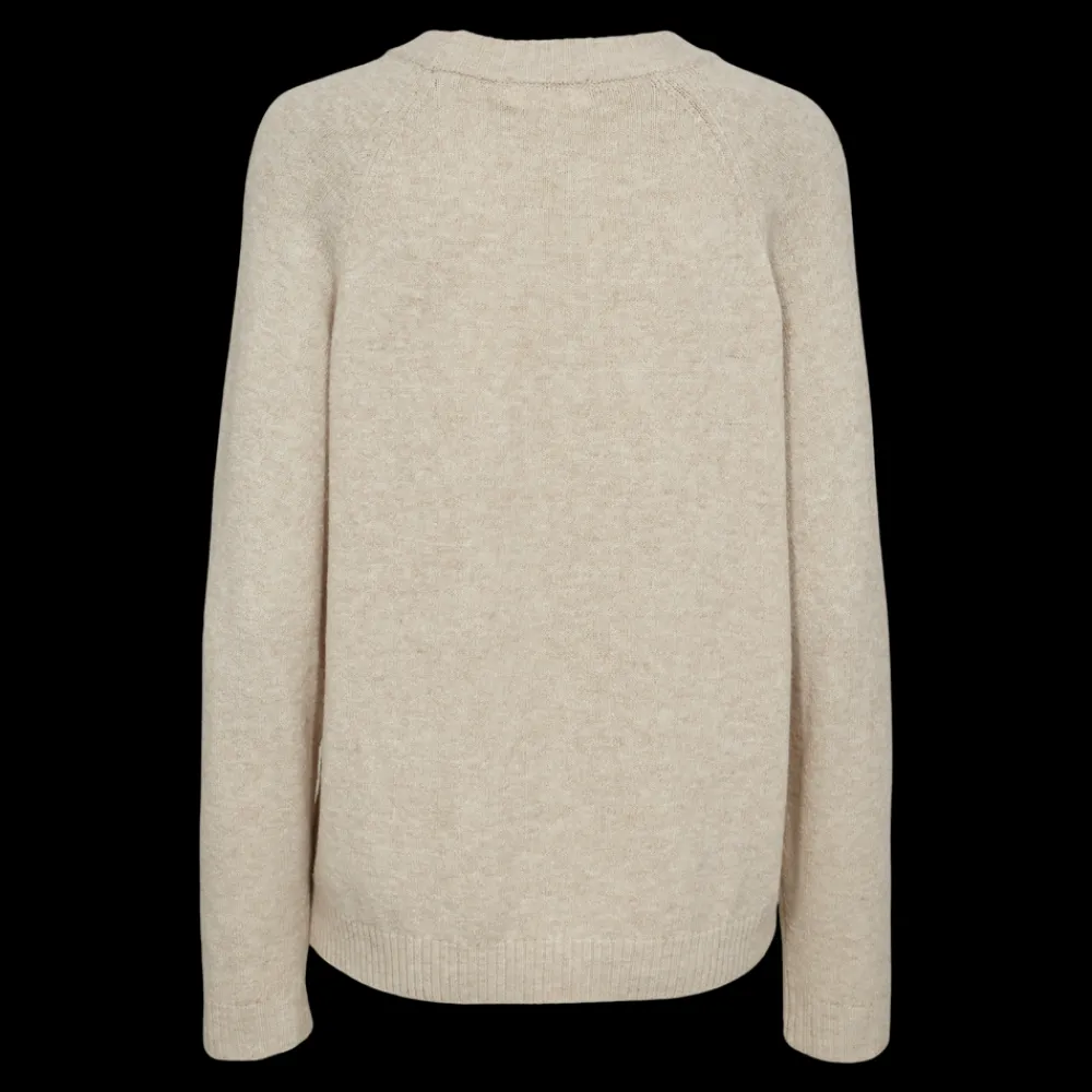 Outlet Fabrin Copenhagen Pullover Rib Neck 25, W. - Dame Striktrøje Sand