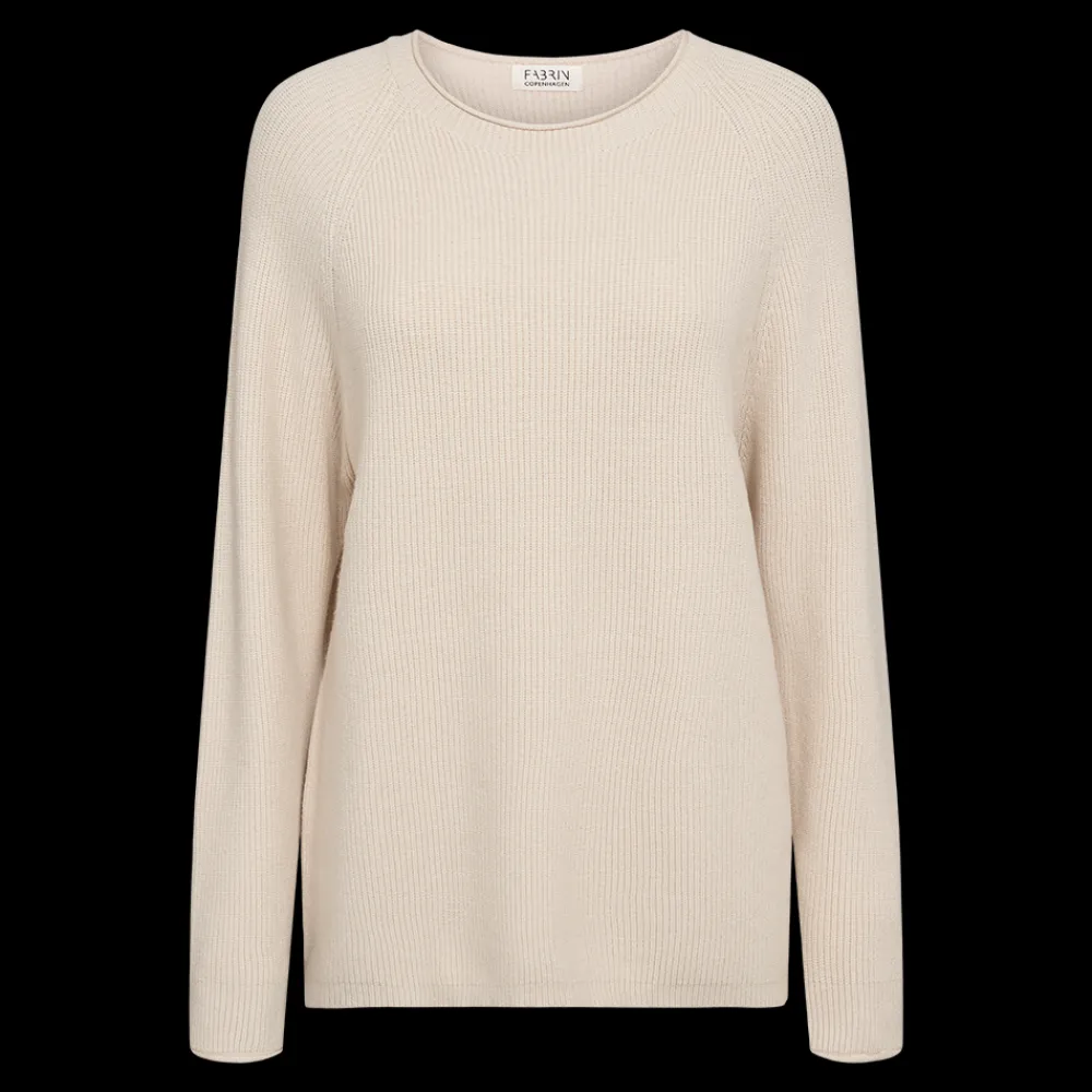 Hot Fabrin Copenhagen Pullover Rullekant 25, W. - Dame Striktrøje Sand