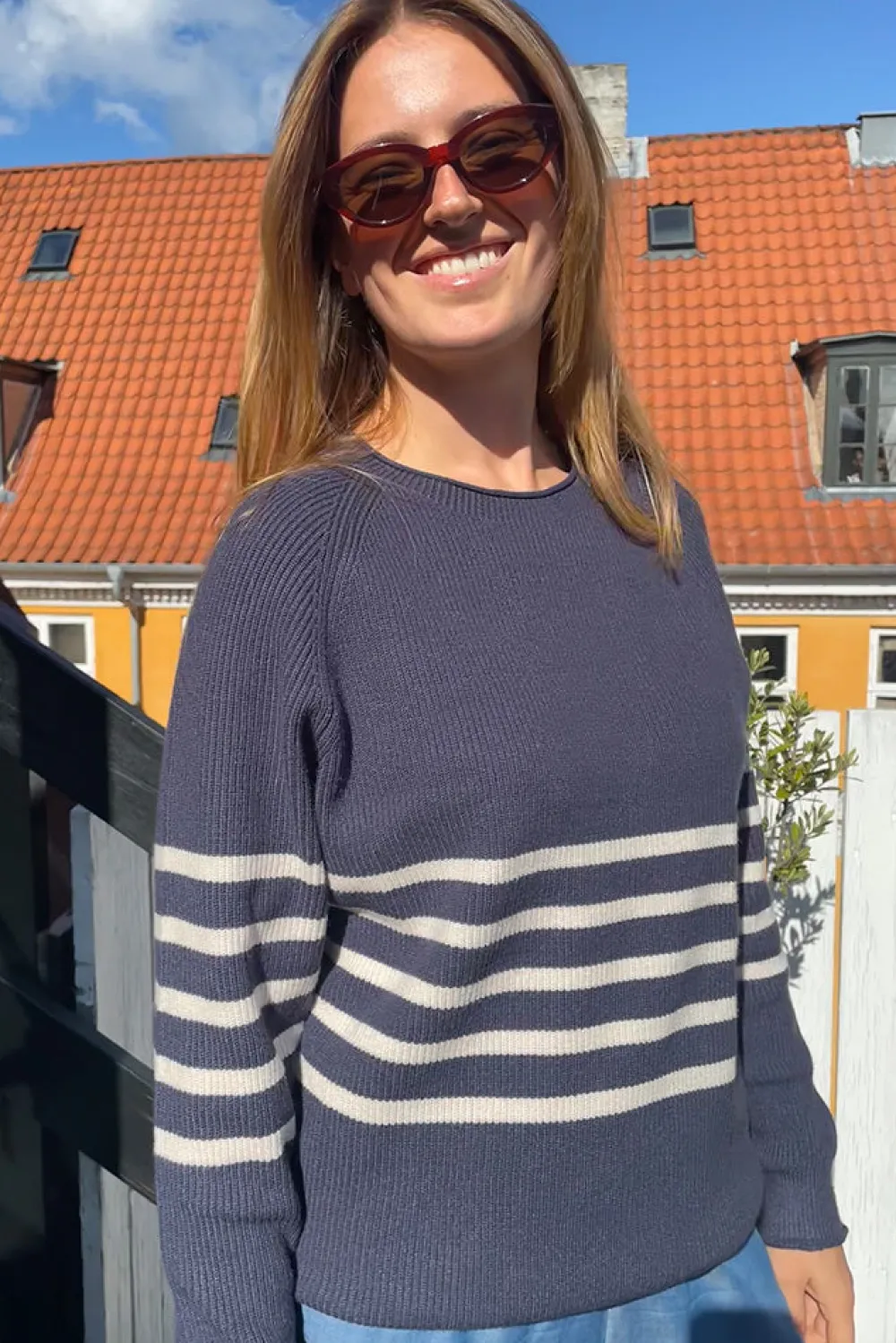 Discount Fabrin Copenhagen Pullover Rullekant 25, W. - Dame Striktrøje Blå