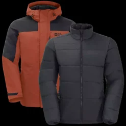 New Jack Wolfskin Romberg 3-in-1 Jacket - Herre Vinterjakke Rød