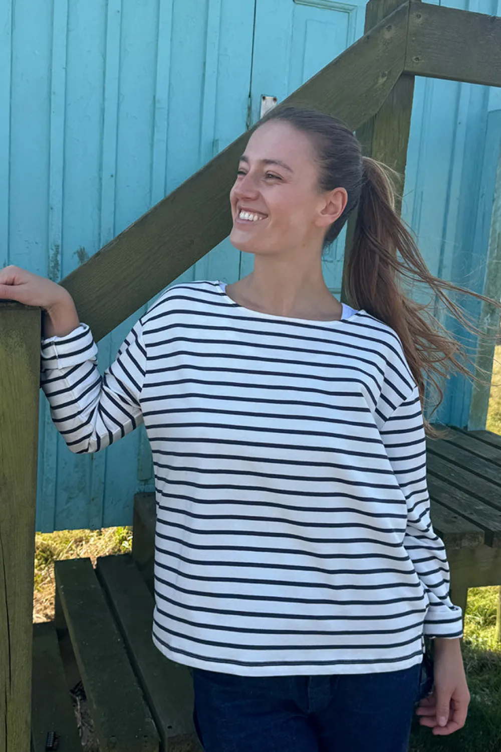 Hot Fabrin Copenhagen Sailor Blouse 25, W. - Langærmet Dame T-shirt Blå