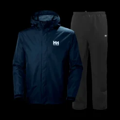 Hot Helly Hansen Seven J Rain Set- Herre Regnsæt Mørkeblå/Sort