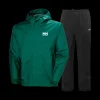 Hot Helly Hansen Seven J Rain Set- Herre Regnsæt Grøn/Sort