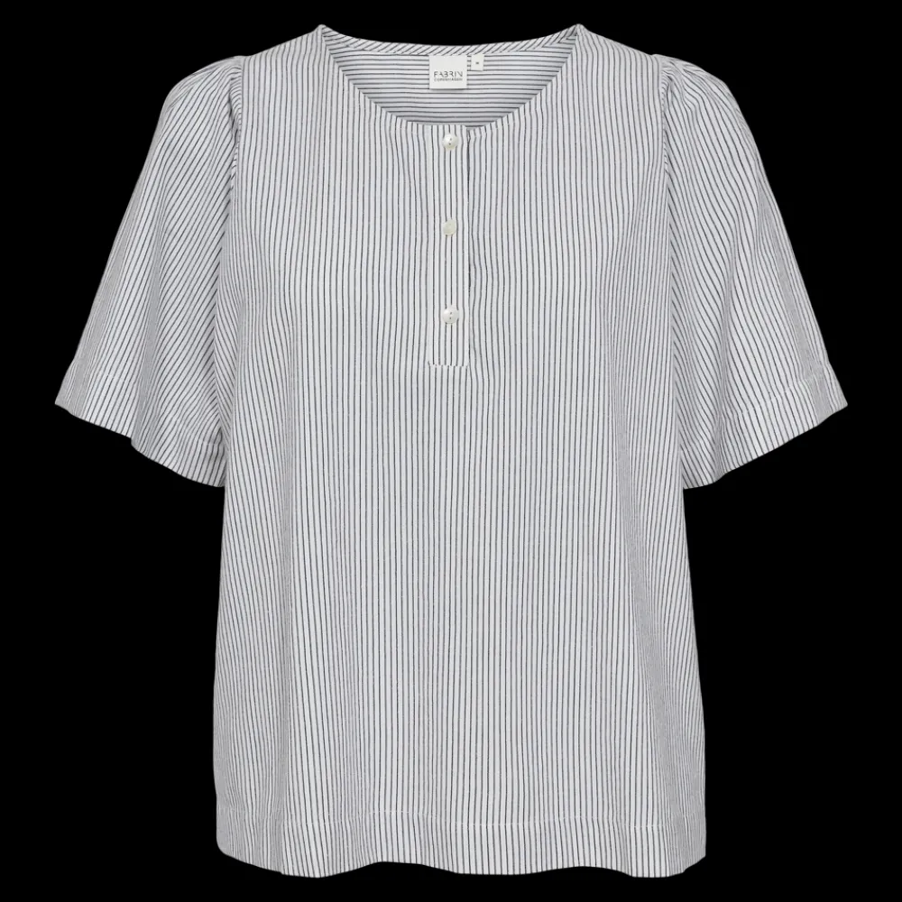 Discount Fabrin Copenhagen Stripe Blouse w. Buttons 25, W - Dame Skjorte Multi
