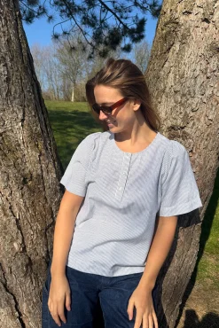 Discount Fabrin Copenhagen Stripe Blouse w. Buttons 25, W - Dame Skjorte Multi