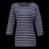 Hot Marine W 3/4 Tee Striped - Dame T-shirt Blå