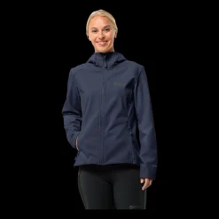 Online Jack Wolfskin W Bornberg Hoody - Dame Fleecetrøje Blå