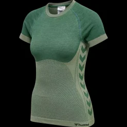 Sale Hummel W Clea Seamless T-Shirt - Dame Fitness T-Shirt Grøn