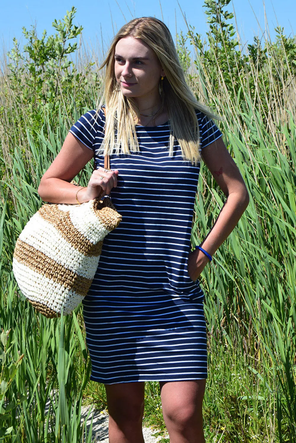 New Marine W Dress - Dame Kjole Blå