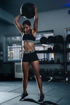 New Under Armour W HG Amid Bra - Dame Sports BH Sort
