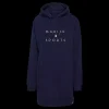 New Marine W Hood Dress - Dame Sweat Kjole Blå