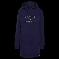 New Marine W Hood Dress - Dame Sweat Kjole Blå