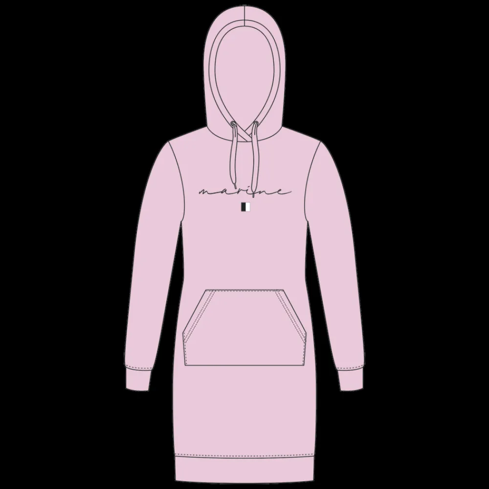 Outlet Marine W Hood Dress - Dame Sweat Kjole Pink