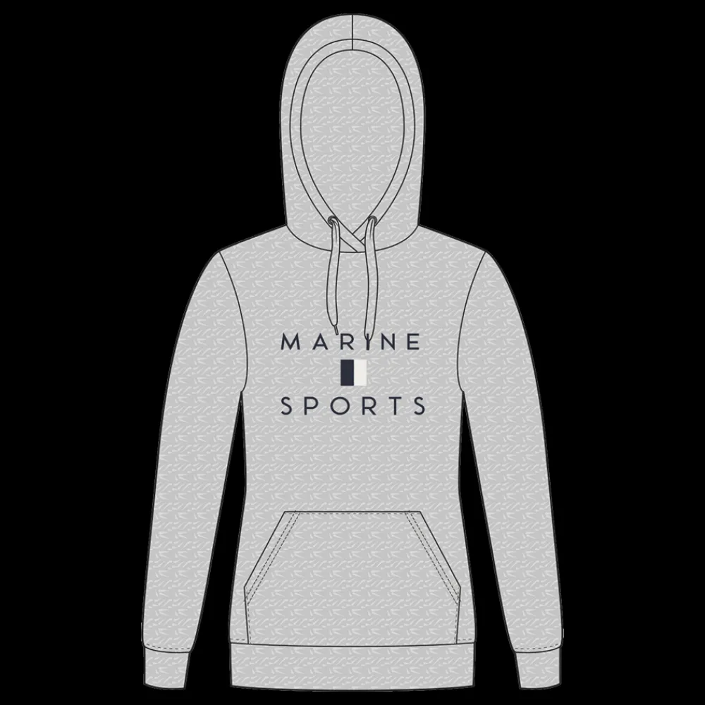 Best Marine W Hood Sweat - Dame Sweatshirt Grå